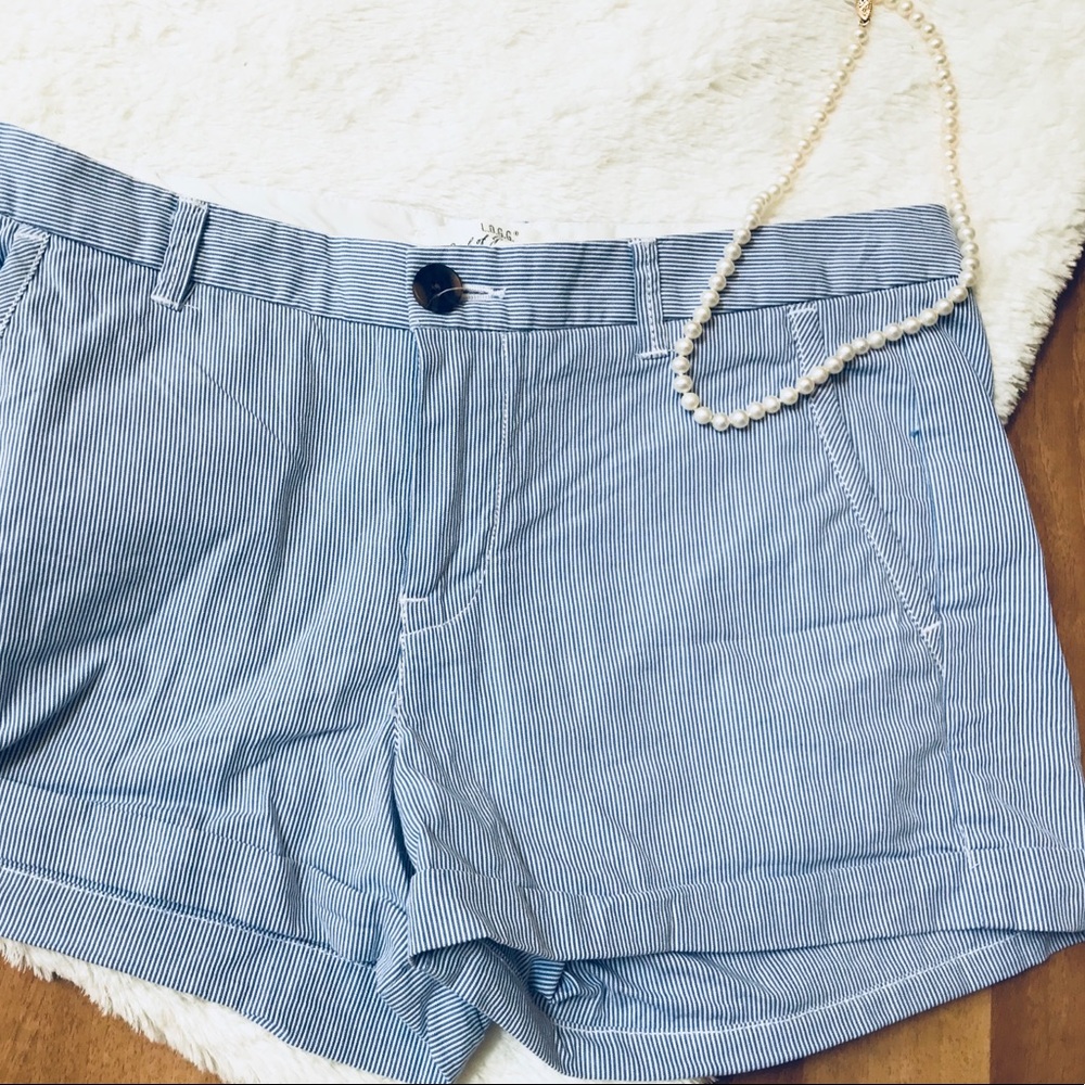 Navy striped shorts